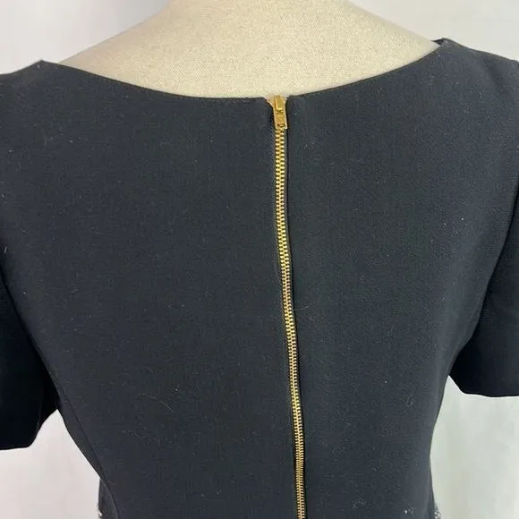 NWT AxaraGold Tweed/Gold Beads Black Dress